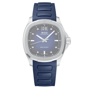 Bracelet Mido Multifort TV Big Date caoutchouc bleu 40 mm M603018728