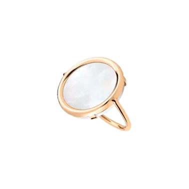 Bague Ginette NY Disc en or rose et nacre