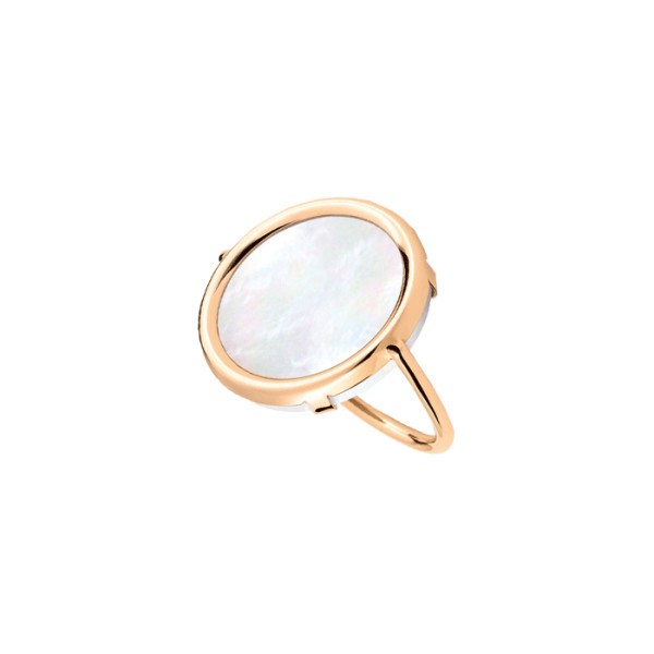 Bague Ginette NY Disc en or rose et nacre