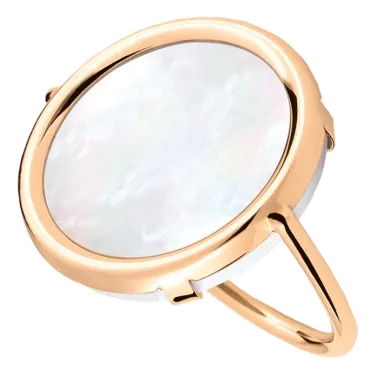 Bague Ginette NY Disc en or rose et nacre