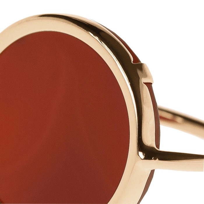 Bague Ginette NY Disc en or rose et Cornaline