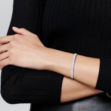 Jonc Dior GEM en or blanc et pavage diamants JGEM94025