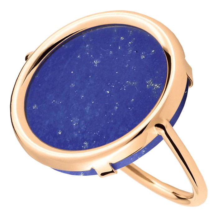 Bague Ginette NY Ever Disc en or rose et lapis lazuli