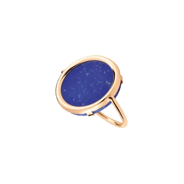 Bague Ginette NY Ever Disc en or rose et lapis lazuli
