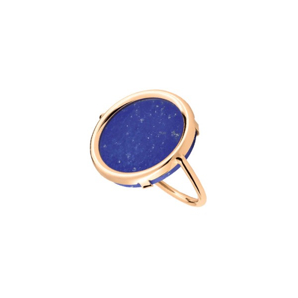 Bague Ginette NY Ever Disc en or rose et lapis lazuli