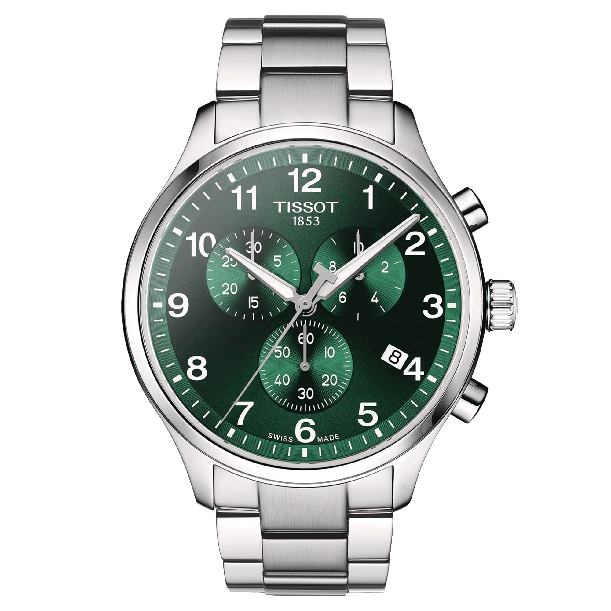 Tissot T-Sport Chrono XL Classic quartz green dial steel bracelet 45 mm
