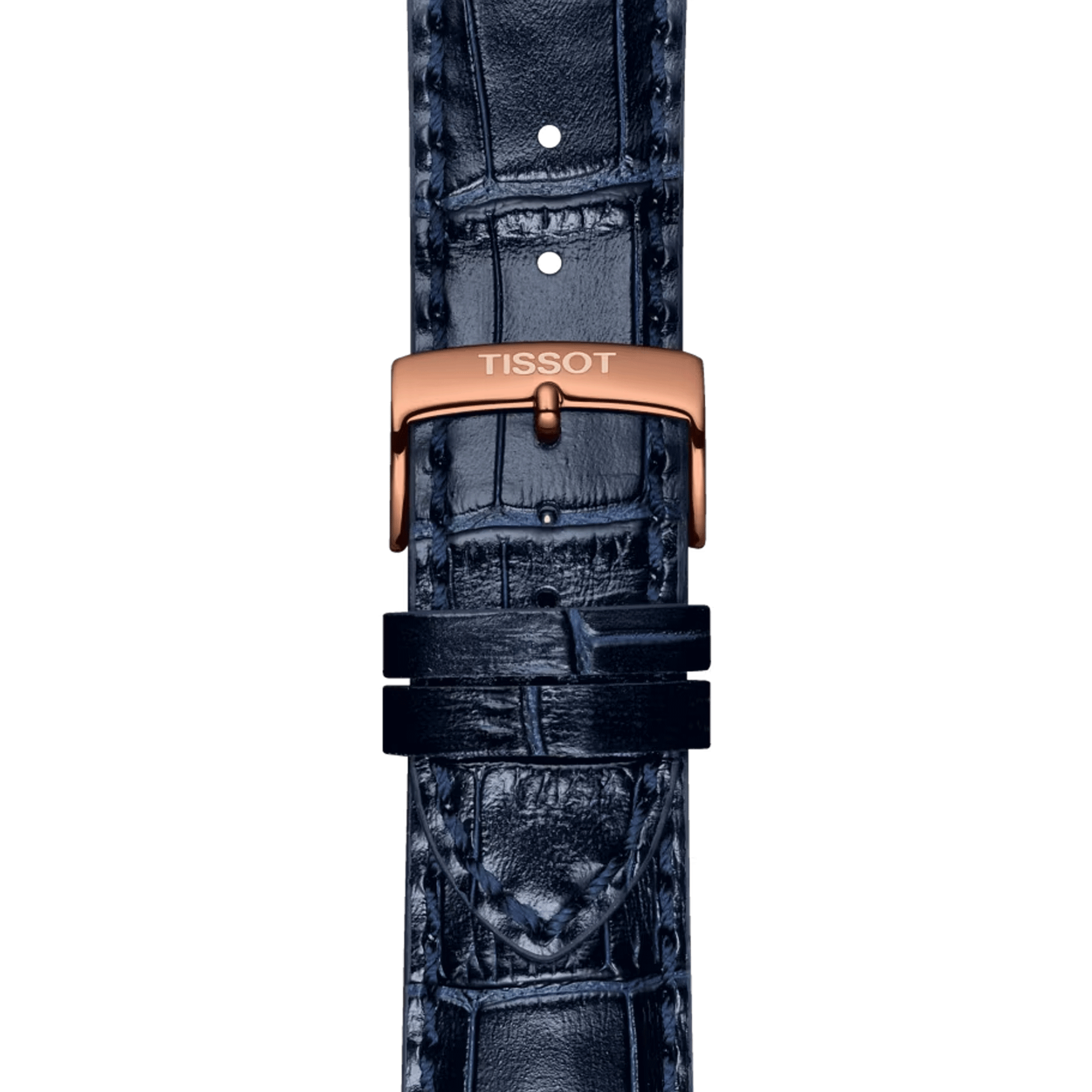 Montre Tissot T-Sport Chrono XL Classic PVD Or Rose quartz cadran bleu bracelet cuir bleu 45 mm T116.617.36.042.00