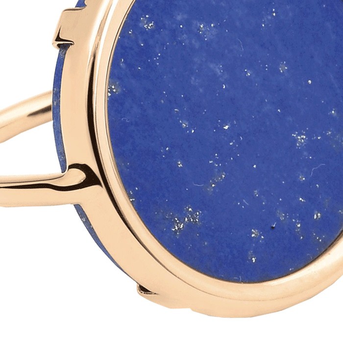 Bague Ginette NY Ever Disc en or rose et lapis lazuli