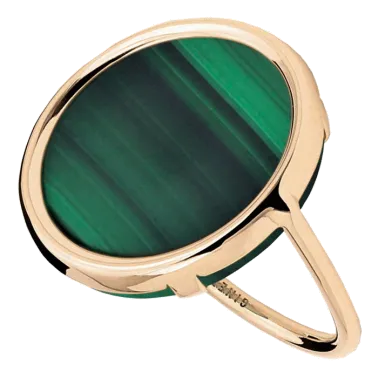 Bague Ginette NY Ever Disc en or rose et malachite