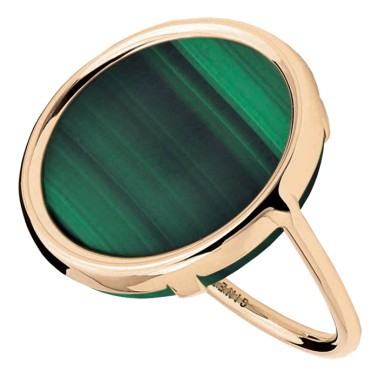 Bague Ginette NY Ever Disc en or rose et malachite