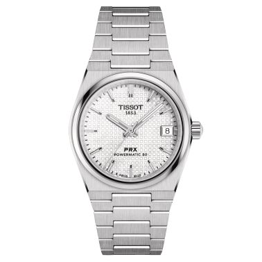 Montre Tissot PRX Powermatic 80 automatique cadran nacre blanche bracelet acier 35 mm T137.207.11.111.00
