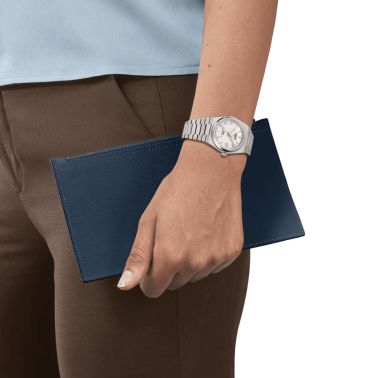 Montre Tissot PRX Powermatic 80 automatique cadran nacre blanche bracelet acier 35 mm T137.207.11.111.00