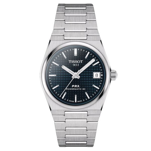 Montre Tissot PRX Powermatic 80 automatique cadran bleu bracelet acier 35 mm T137.207.11.041.00