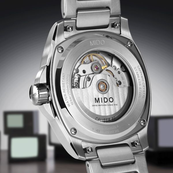 Montre Mido Multifort TV Big Date automatique cadran bleu bracelet acier 40 mm M049.526.11.041.00
