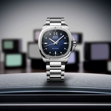 Montre Mido Multifort TV Big Date automatique cadran bleu bracelet acier 40 mm M049.526.11.041.00