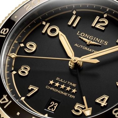 Longines Spirit Zulu Time Steel & Gold automatic watch anthracite dial steel bracelet 39 mm