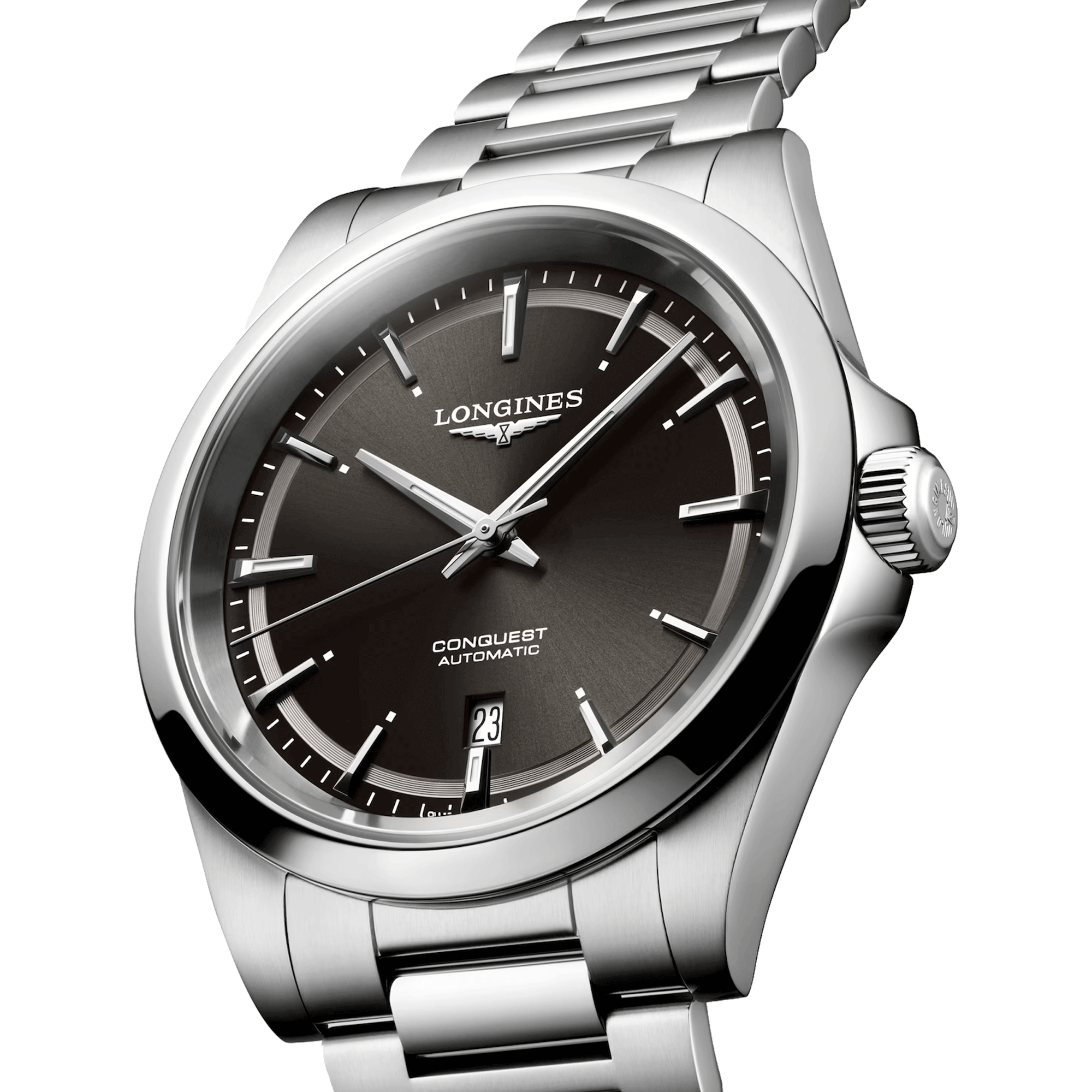 Montre Longines Conquest 2023 automatique cadran noir bracelet acier 41 mm L3.830.4.52.6