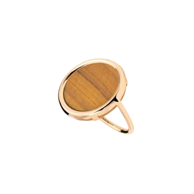 Bague Ginette NY Ever Disc en or rose et oeil de tigre
