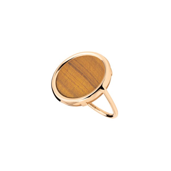 Bague Ginette NY Ever Disc en or rose et oeil de tigre