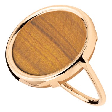 Bague Ginette NY Ever Disc en or rose et oeil de tigre