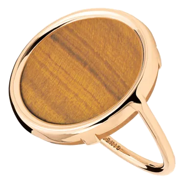 Bague Ginette NY Ever Disc en or rose et oeil de tigre
