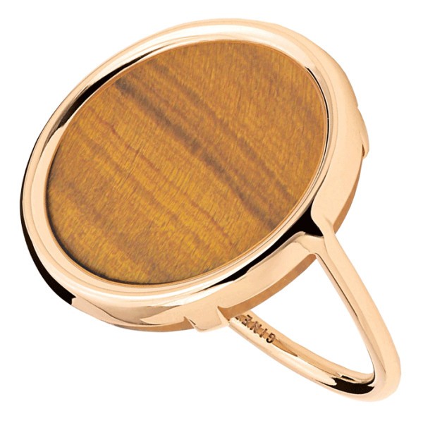 Bague Ginette NY Ever Disc en or rose et oeil de tigre