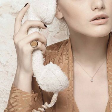 Bague Ginette NY Ever Disc en or rose et oeil de tigre