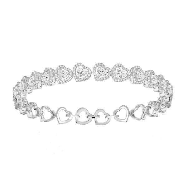 Bracelet Messika Rivière Joy Cœur Multi en or blanc et diamants