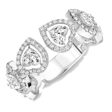 Messika Joy Cœur Multi wedding band in white gold and diamonds