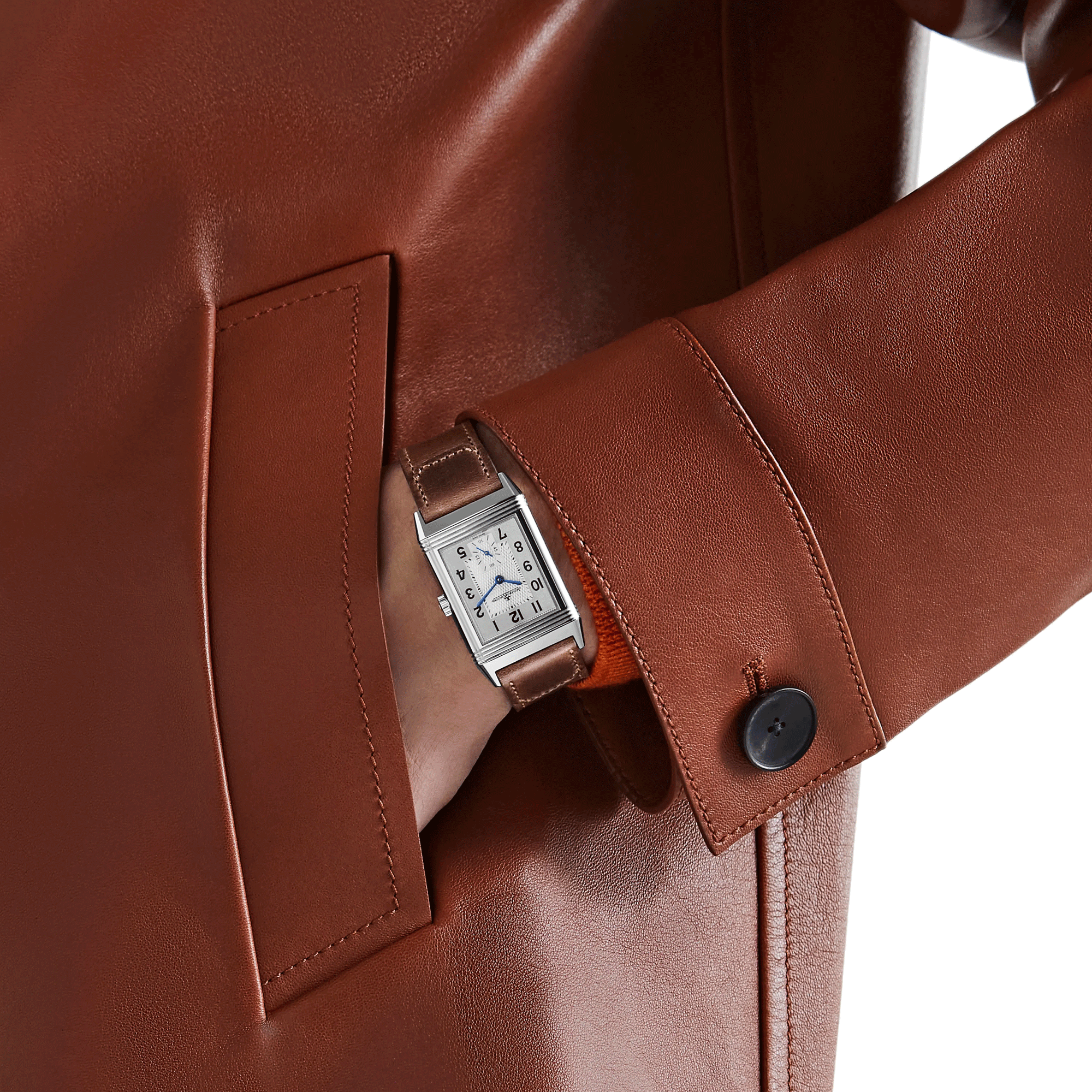 Montre Jaeger-LeCoultre Reverso Classic Large Small Second remontage manuel bracelet cuir Fagliano Q3858522