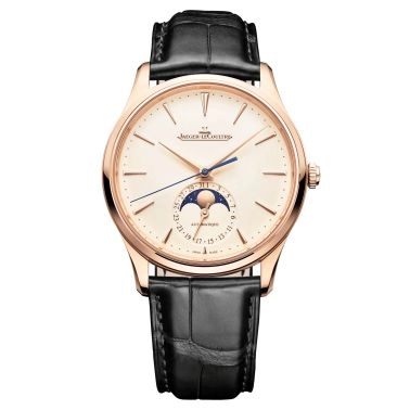 Montre Jaeger-LeCoultre Master Ultra Thin Moon automatique cadran beige bracelet cuir noir 39 mm Q1362511