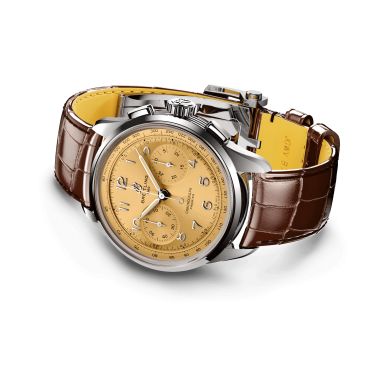 Breitling Premier B09 Chronograph mechanical watch sand dial brown leather strap 40 mm AB0930F51H1P1
