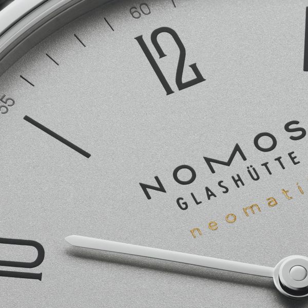 Nomos Tangente Neomatik Gris Platine automatic watch galvanised dial black leather strap 39 mm