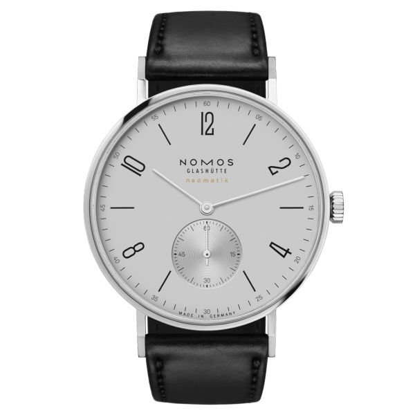 Montre Nomos Tangente Neomatik Gris Platine automatique cadran galvanisé bracelet cuir noir 39 mm 144