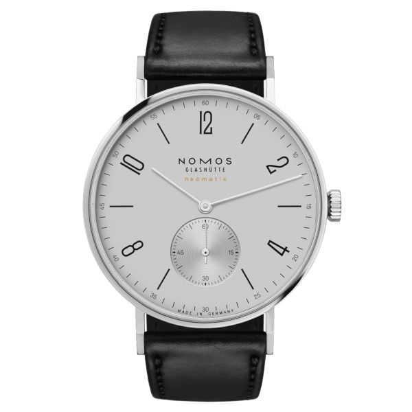 Nomos Tangente Neomatik Gris Platine automatic watch galvanised dial black leather strap 39 mm