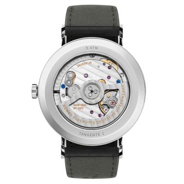 Nomos Tangente Neomatik Gris Platine automatic watch galvanised dial black leather strap 39 mm