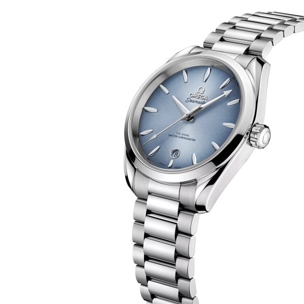 Montre Omega Seamaster Aqua Terra 150m 75ème Anniversaire Co-Axial Master Chronometer cadran bleu bracelet acier 38 mm