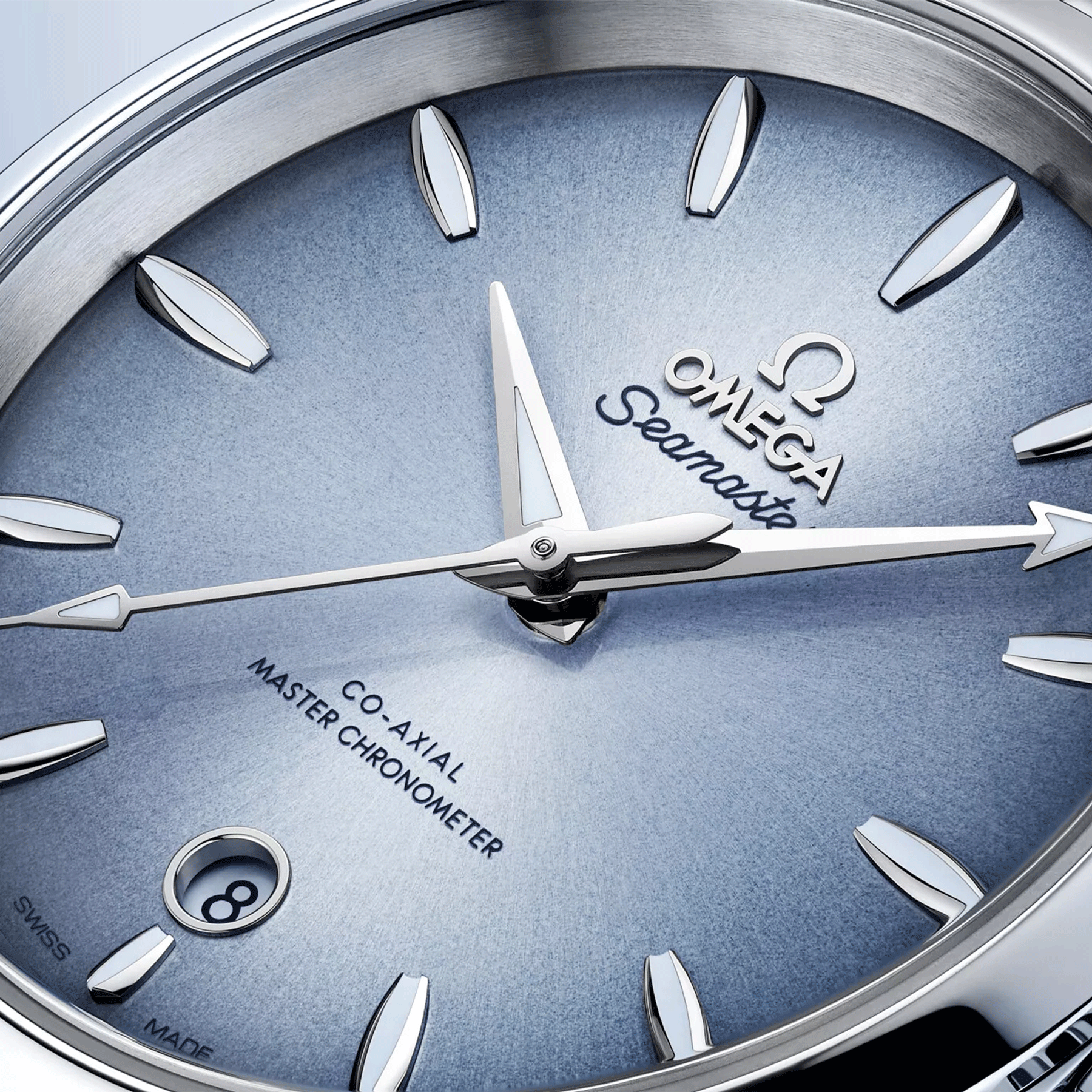 Montre Omega Seamaster Aqua Terra 150m 75ème Anniversaire Co-Axial Master Chronometer cadran bleu bracelet acier 38 mm