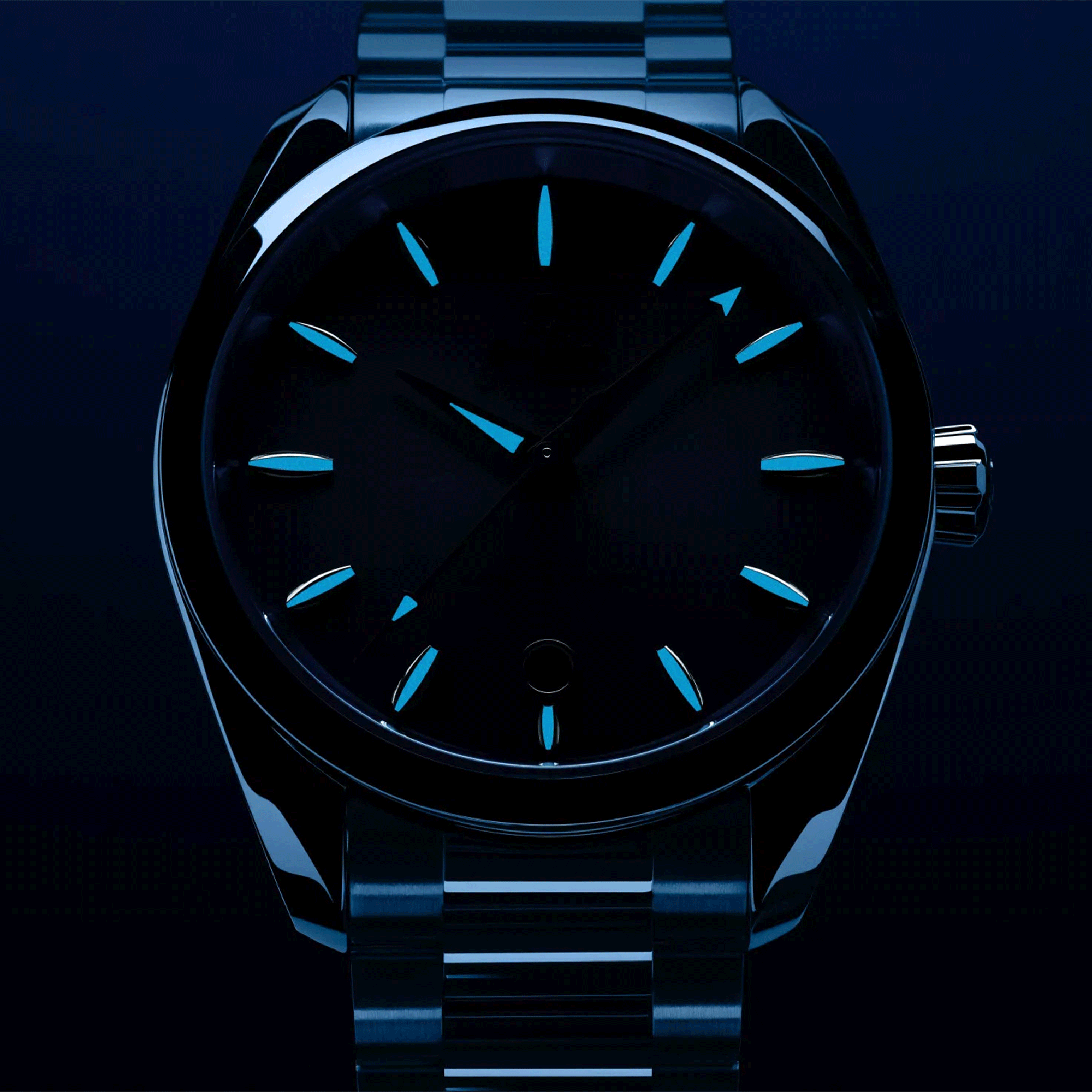 Montre Omega Seamaster Aqua Terra 150m 75ème Anniversaire Co-Axial Master Chronometer cadran bleu bracelet acier 38 mm