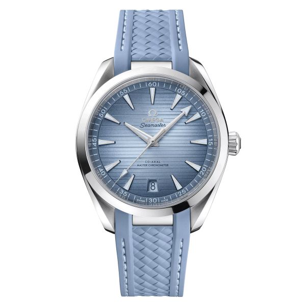 Montre Omega Seamaster Aqua Terra 150m 75ème Anniversaire Co-Axial Master Chronometer cadran bleu bracelet caoutchouc 41 mm