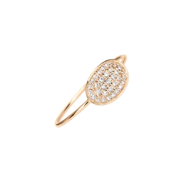 Bague Ginette NY Mini Sequin Diamond en or rose et diamants