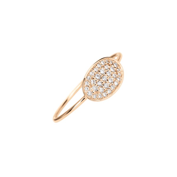 Bague Ginette NY Mini Sequin Diamond en or rose et diamants