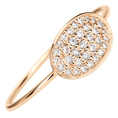 Bague Ginette NY Mini Sequin & Galaxy Diamond en or rose et diamants