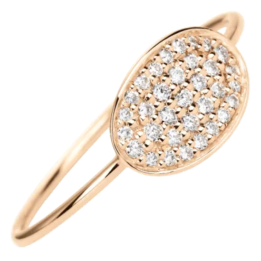 Bague Ginette NY Mini Sequin Diamond en or rose et diamants