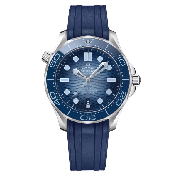 Omega Seamaster Diver 300M 75th Anniversary Co-Axial Master Chronometer blue dial rubber strap 42 mm