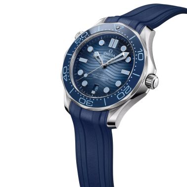 Montre Omega Seamaster Diver 300M 75ème Anniversaire Co-Axial Master Chronometer cadran bleu bracelet caoutchouc 42 mm