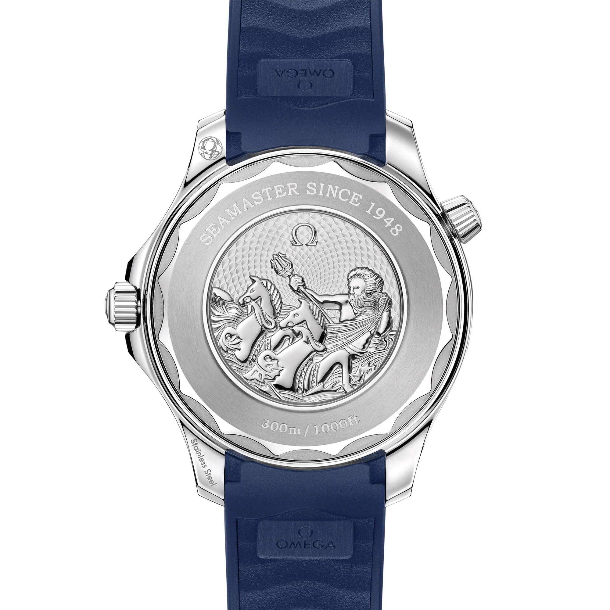 Montre Omega Seamaster Diver 300M 75ème Anniversaire Co-Axial Master Chronometer cadran bleu bracelet caoutchouc 42 mm