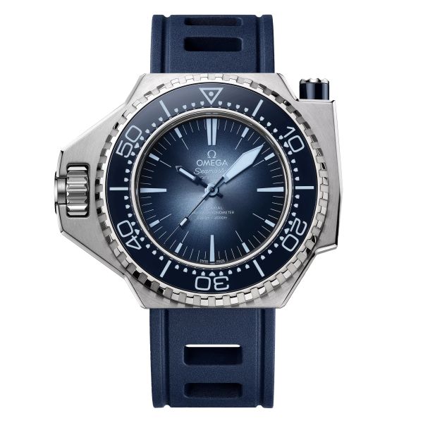 Montre Omega Seamaster Ploprof 1200M 75ème Anniversaire Co-Axial Master Chronometer cadran bleu bracelet caoutchouc 55 x 45 mm