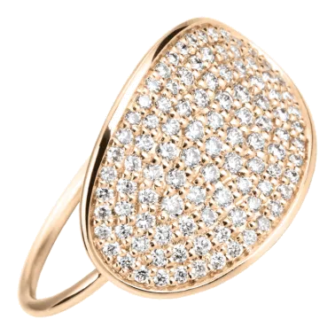 Bague Ginette NY Sequin Diamond en or rose et diamants