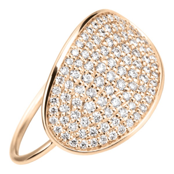 Bague Ginette NY Sequin Diamond en or rose bague diamant femme Lepage